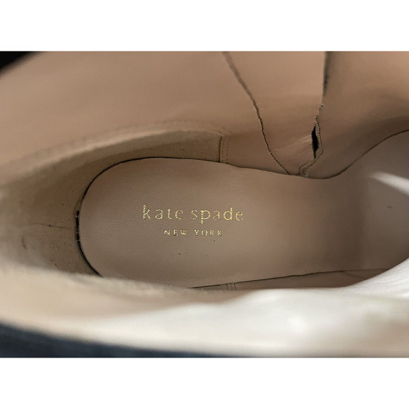 Kate Spade Barrett Ankle Booties Logo Black Suede Side Zip - Picture 9 of 11